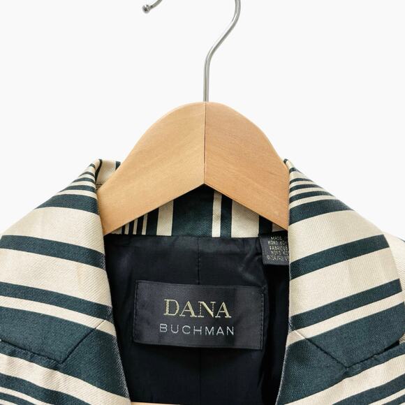 Dana Buchman Striped Gold and Black Blazer Women’s Size 4 - Picture 3 of 10